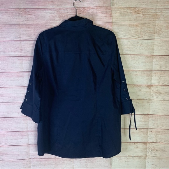 Chico’s Navy Blue Button Front Blouse Chico’s Size 1 - Picture 5 of 5